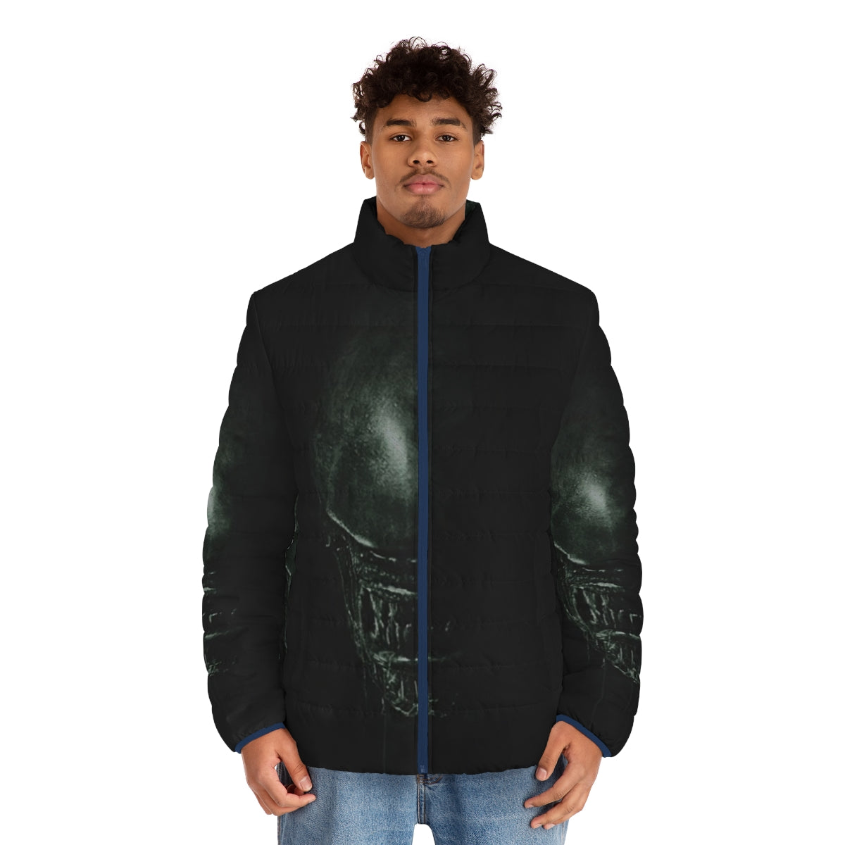 Alien Puffer Jacket - Minimalist sci-fi inspired outerwear - men front