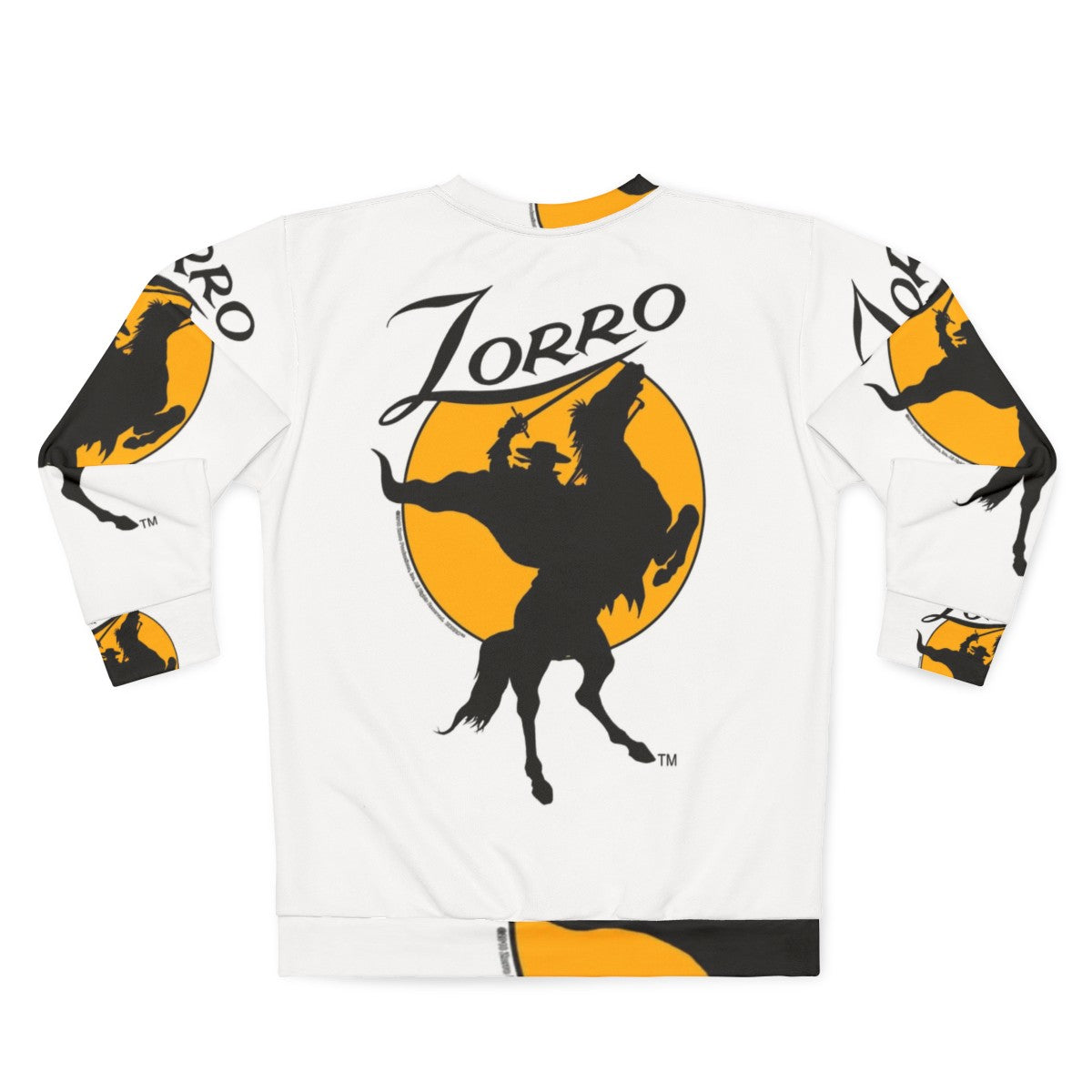 Zorro horse rider silhouette sweatshirt - Back