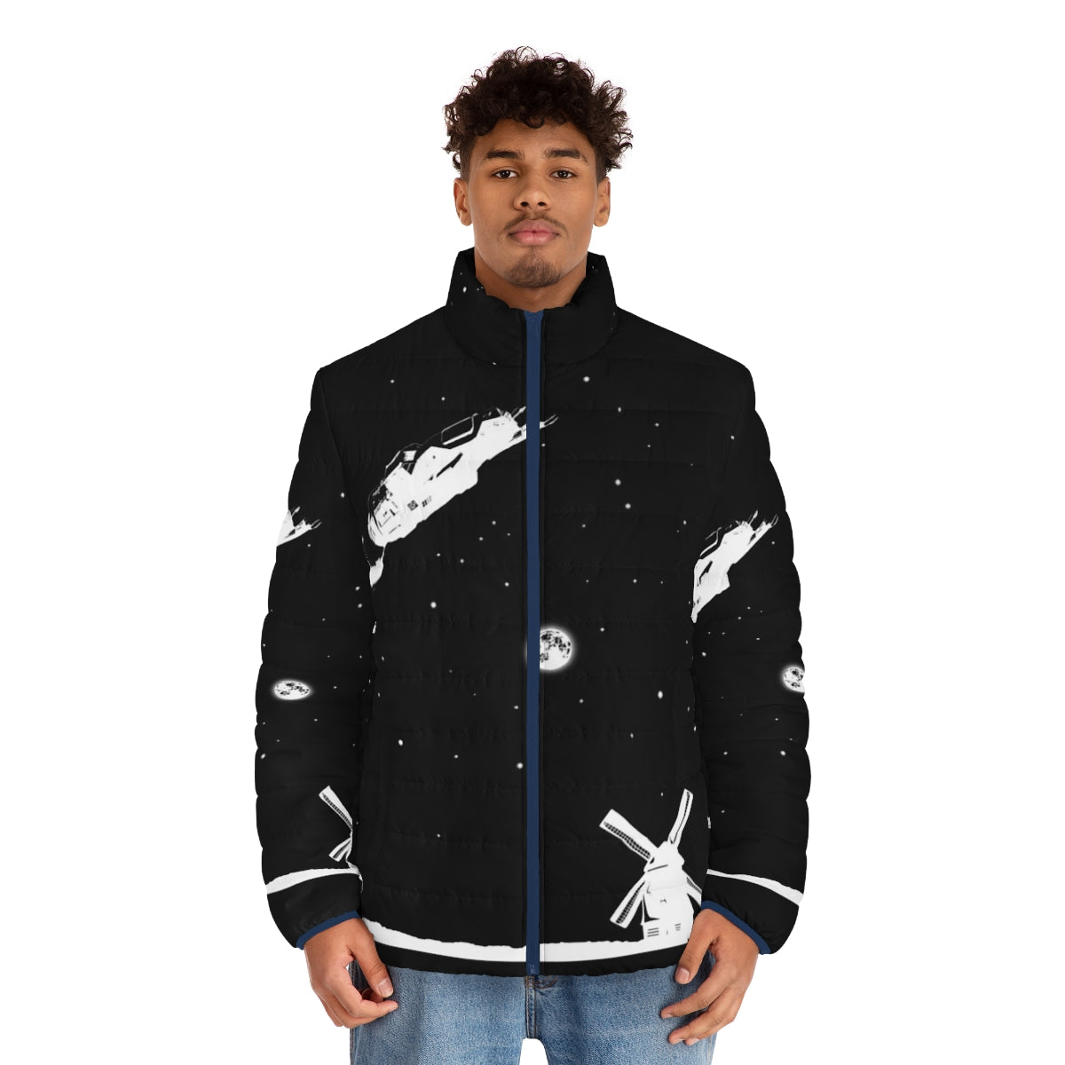 Rocinante2 puffer jacket with sci-fi inspired design - men front