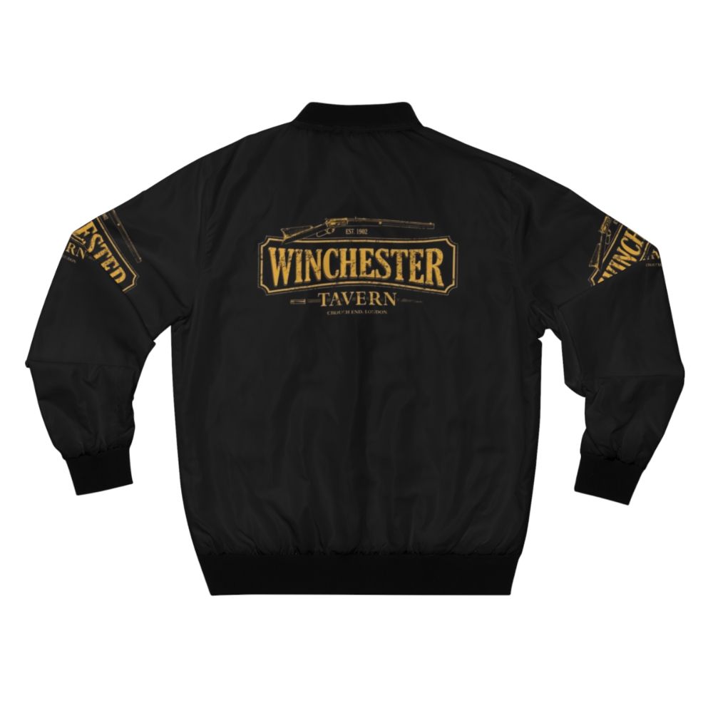 Shaun of the Dead Winchester Tavern Bomber Jacket with iconic movie imagery and branding - Back