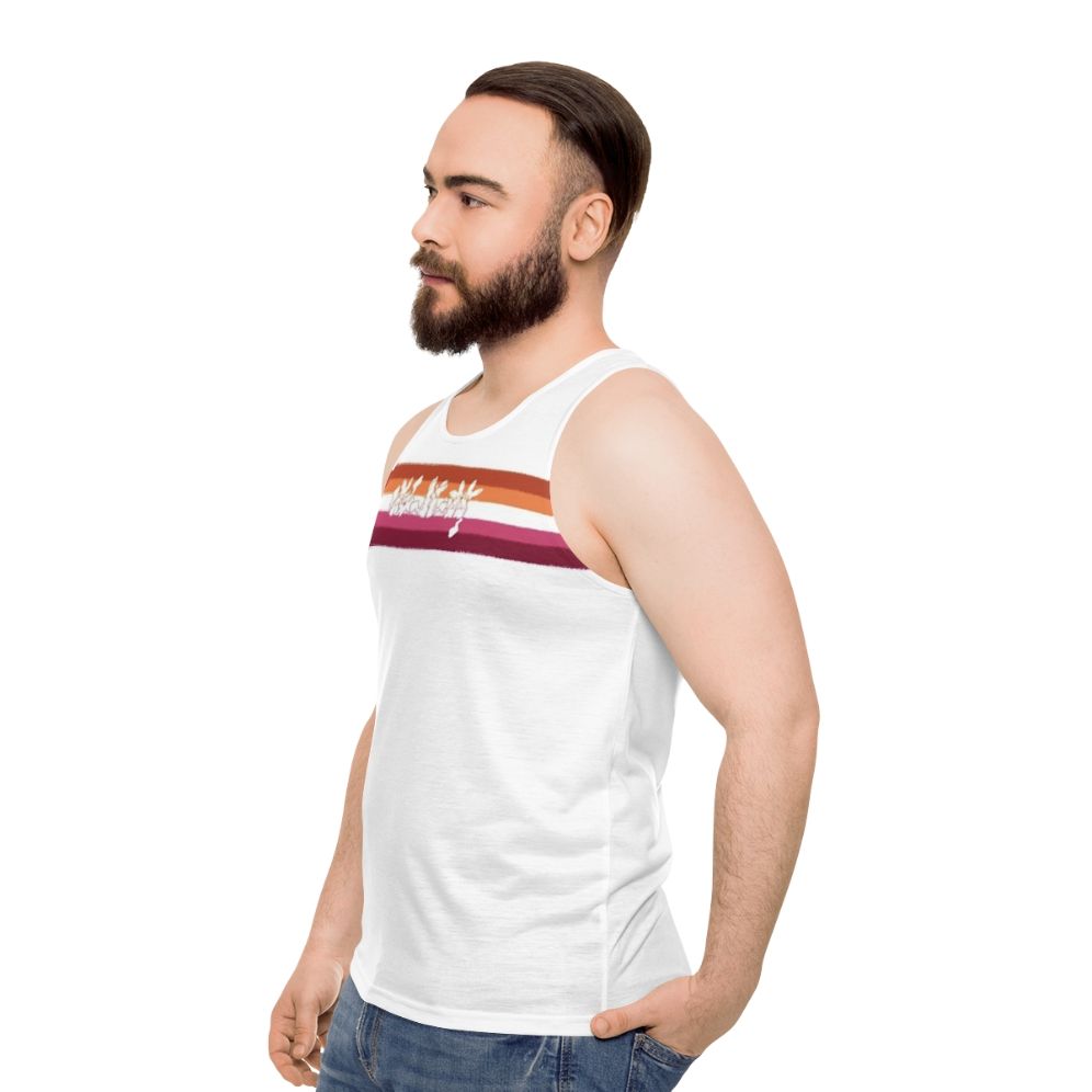 Unisex tank top with vibrant LGBTQ+ pride design - men side