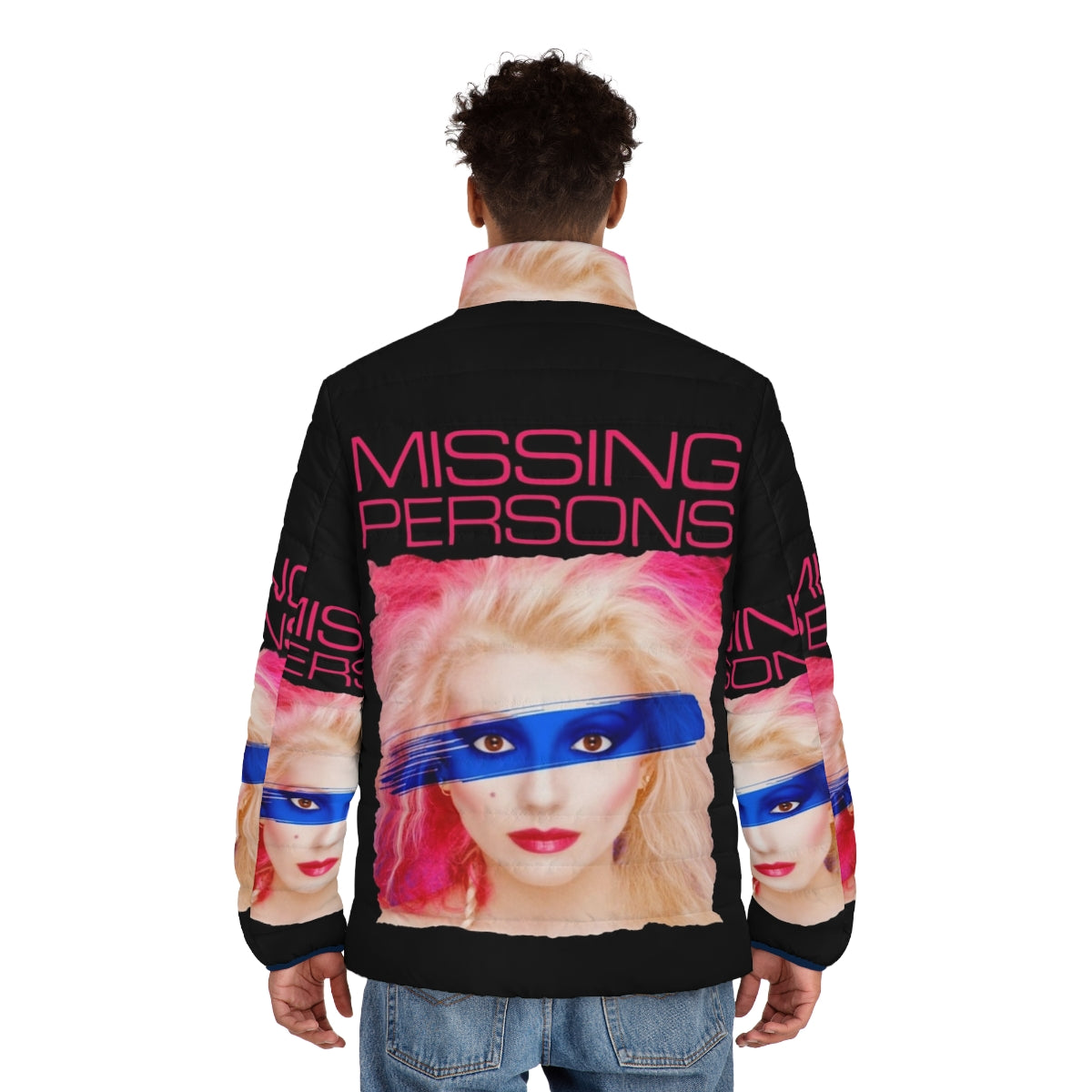 Missing Persons Band 80s New Wave Puffer Jacket - men back