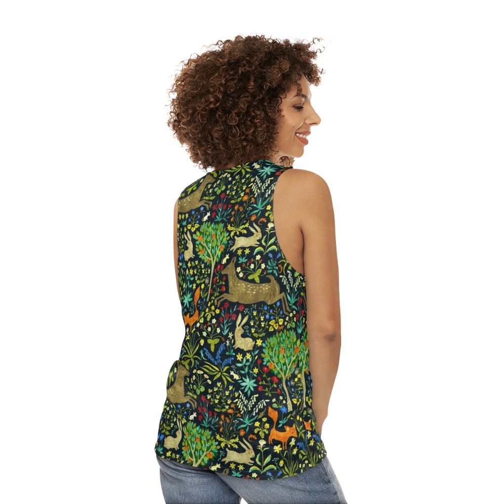 Medieval Unisex Tank Top with Nature and Animal Design - women back