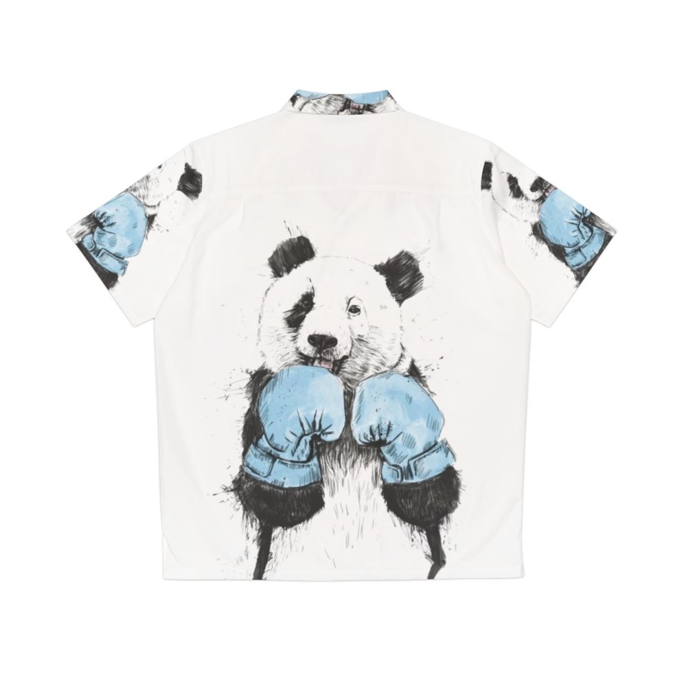 Panda boxer wearing a Hawaiian shirt - Back