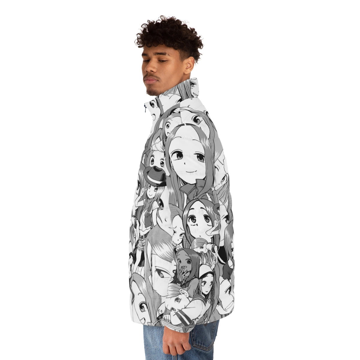 Smug Takagi San Queen Puffer Jacket - Anime Inspired Winter Fashion - men side left