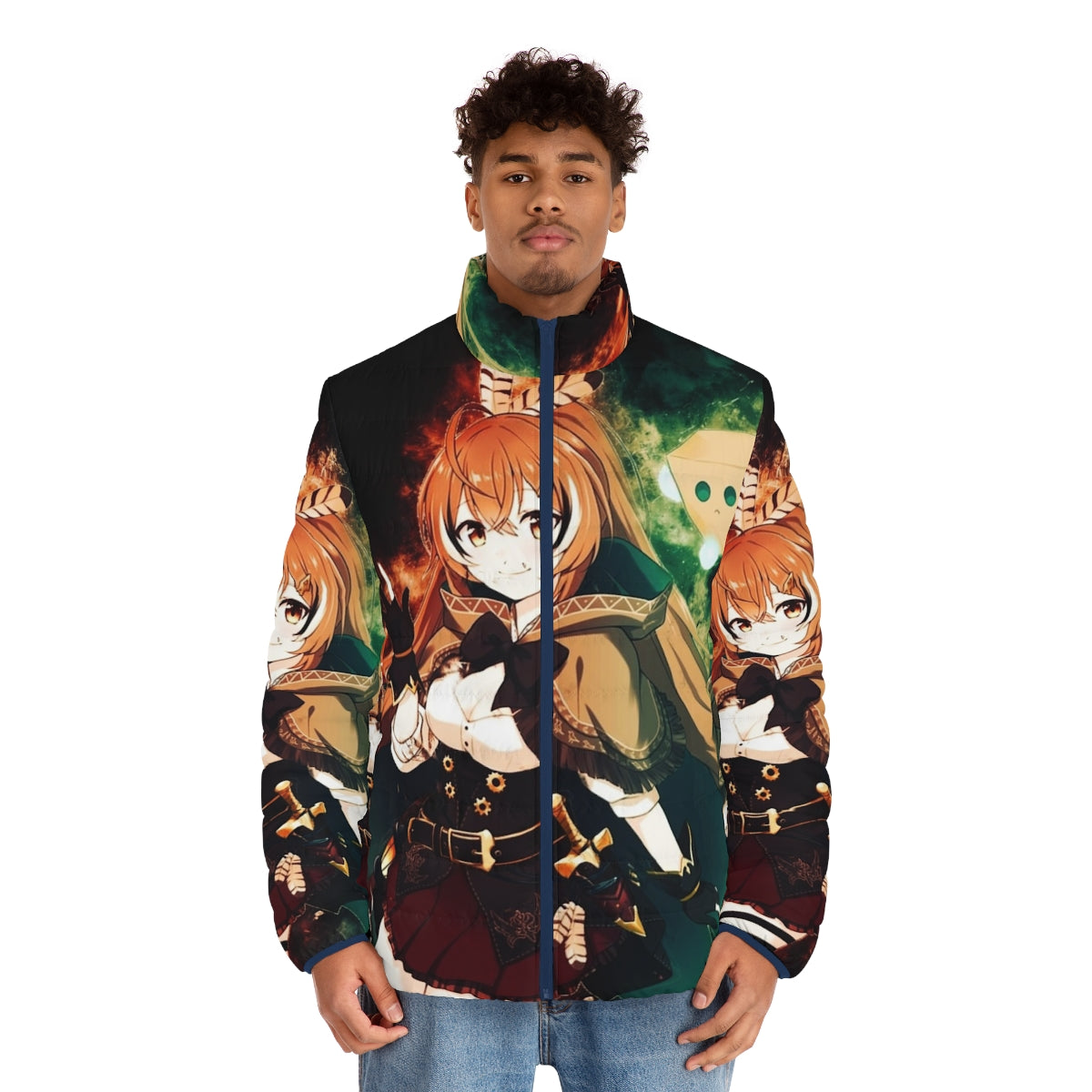 Nanashi Mumei Hololive Puffer Jacket featuring the cute owl virtual youtuber - men front