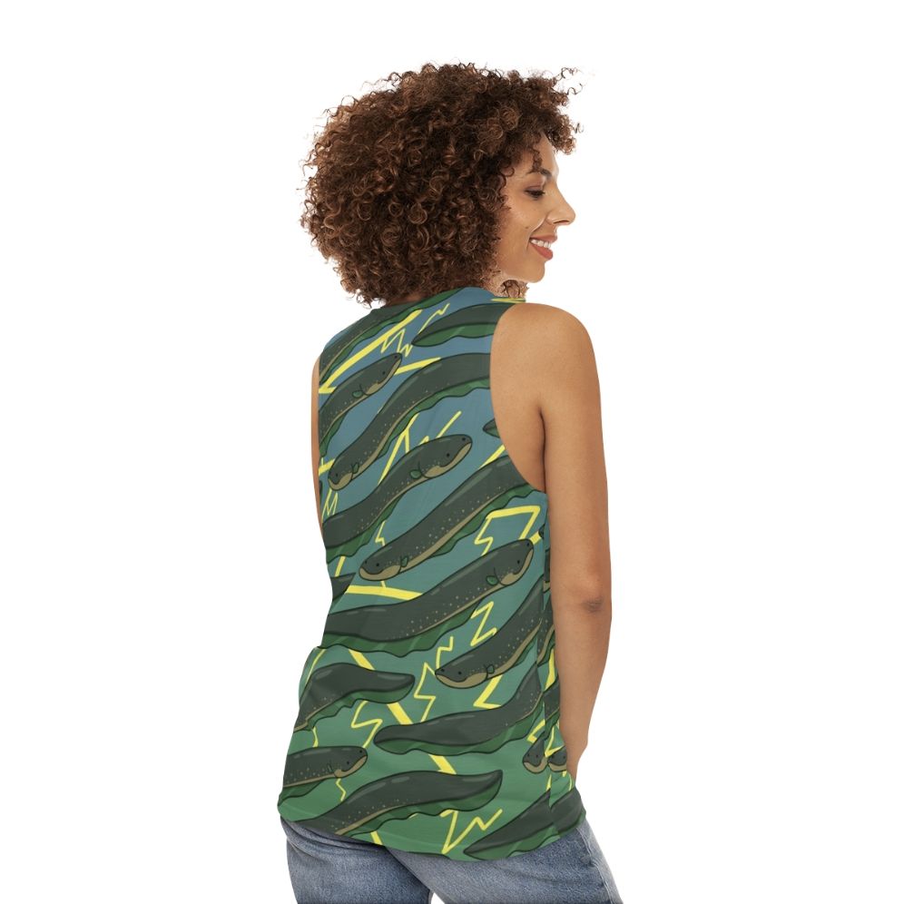 Electric Eel Pattern Unisex Tank Top - women back