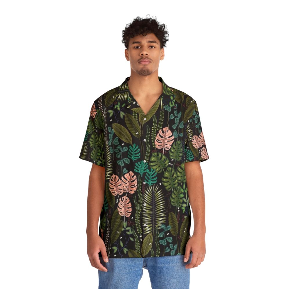 Tropical Hawaiian shirt with botanical floral nature print - People Front