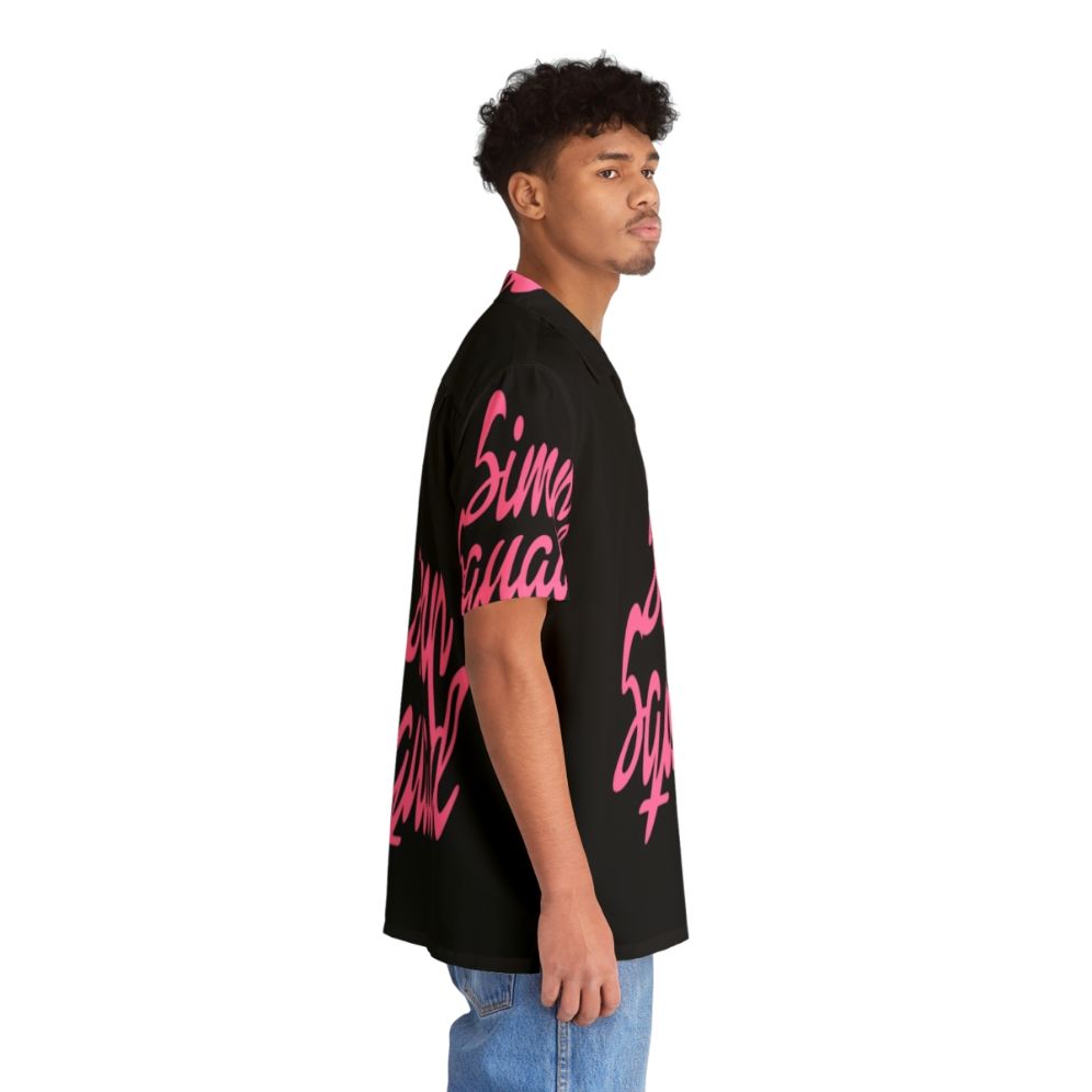 Pink Hawaiian shirt with Castlevania inspired design and funny sayings - People Pight