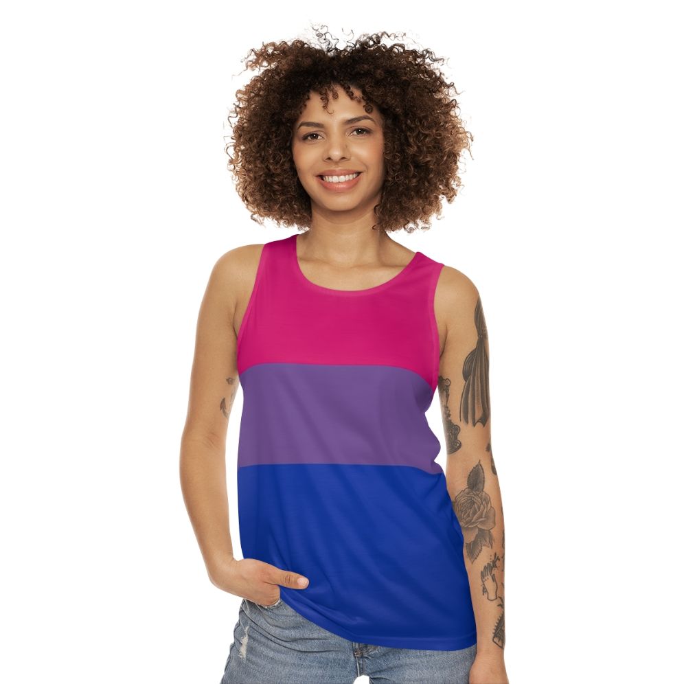 Bisexual pride flag unisex tank top - women