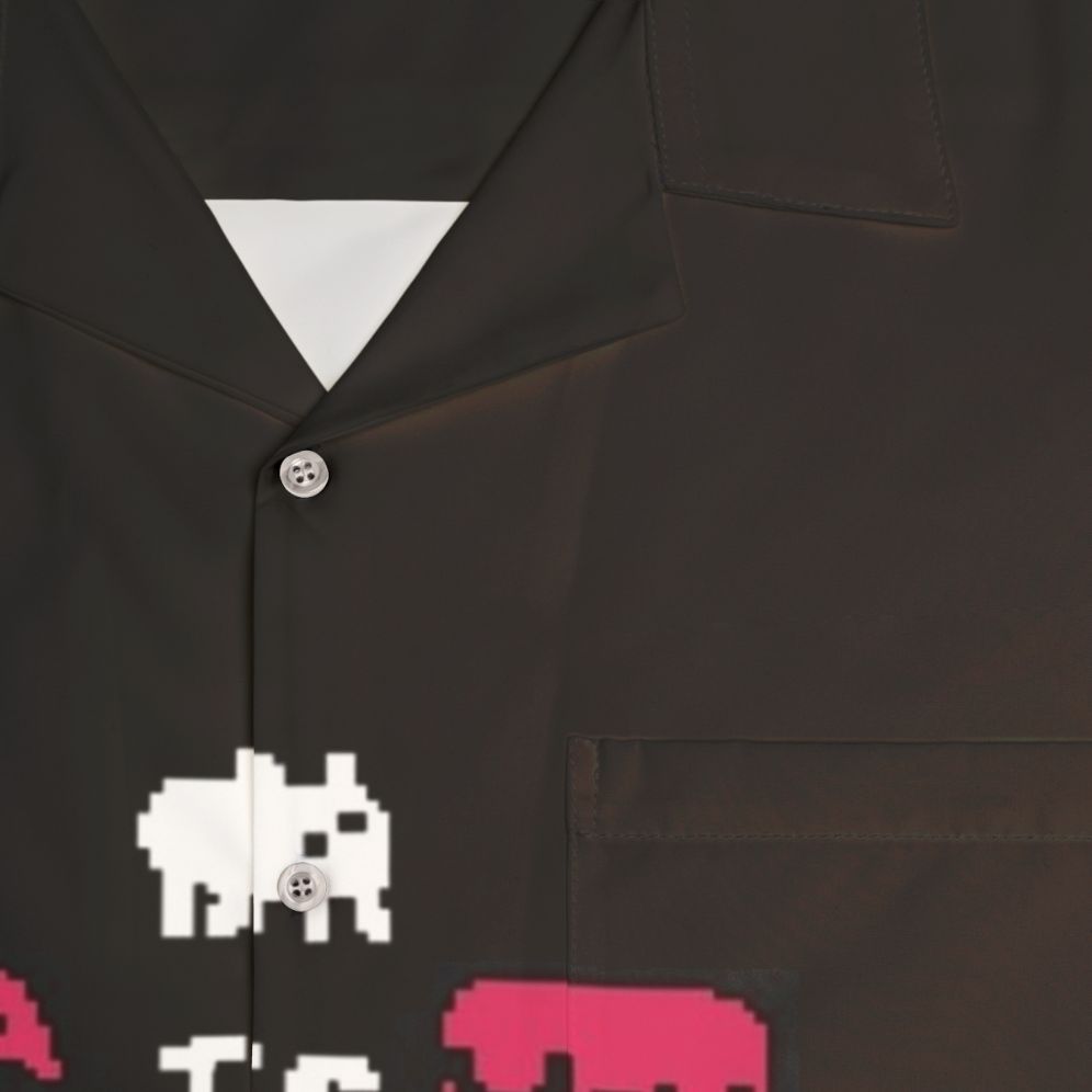 Baba Is You transparent pixelart Hawaiian shirt - Detail