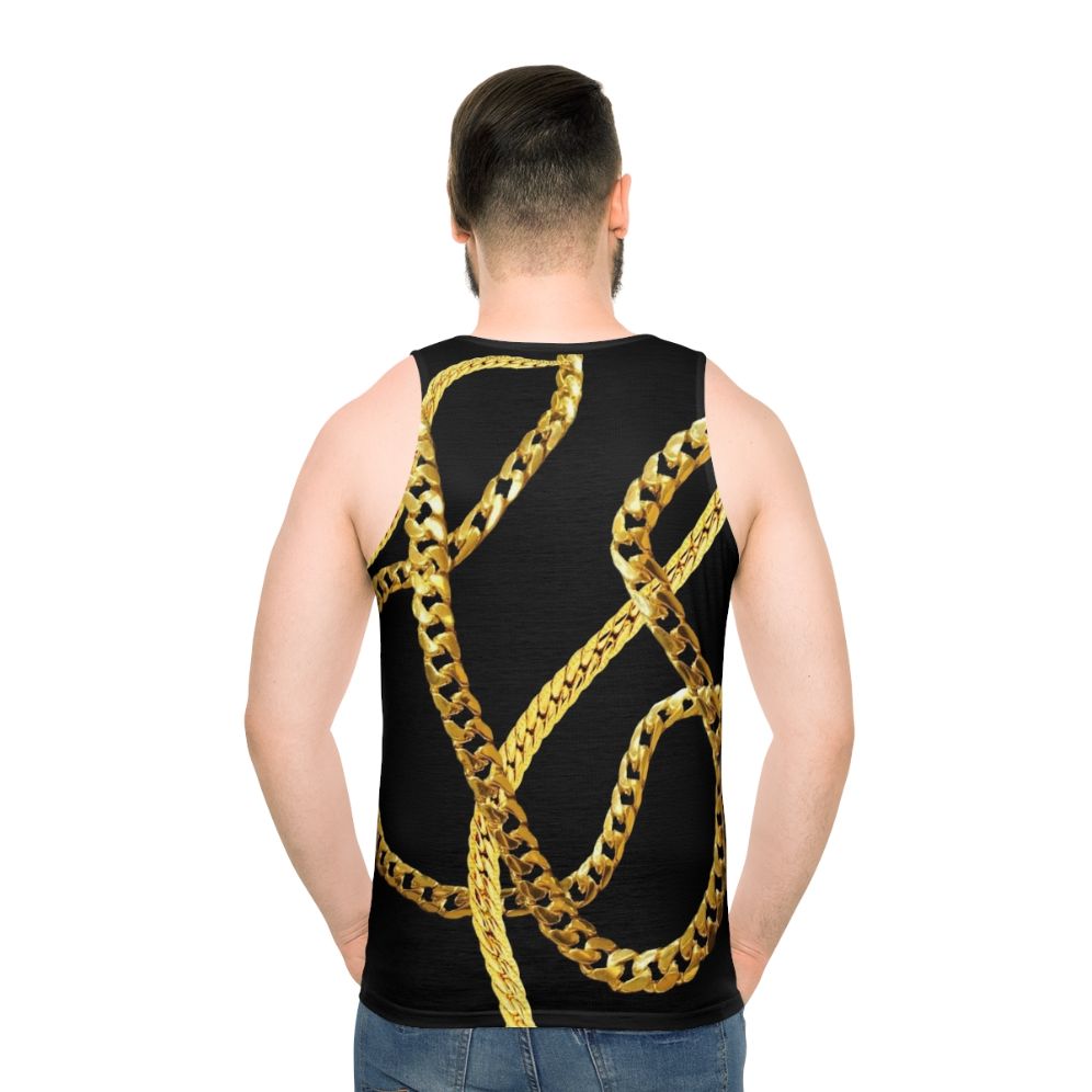 Gold chains unisex tank top - men back