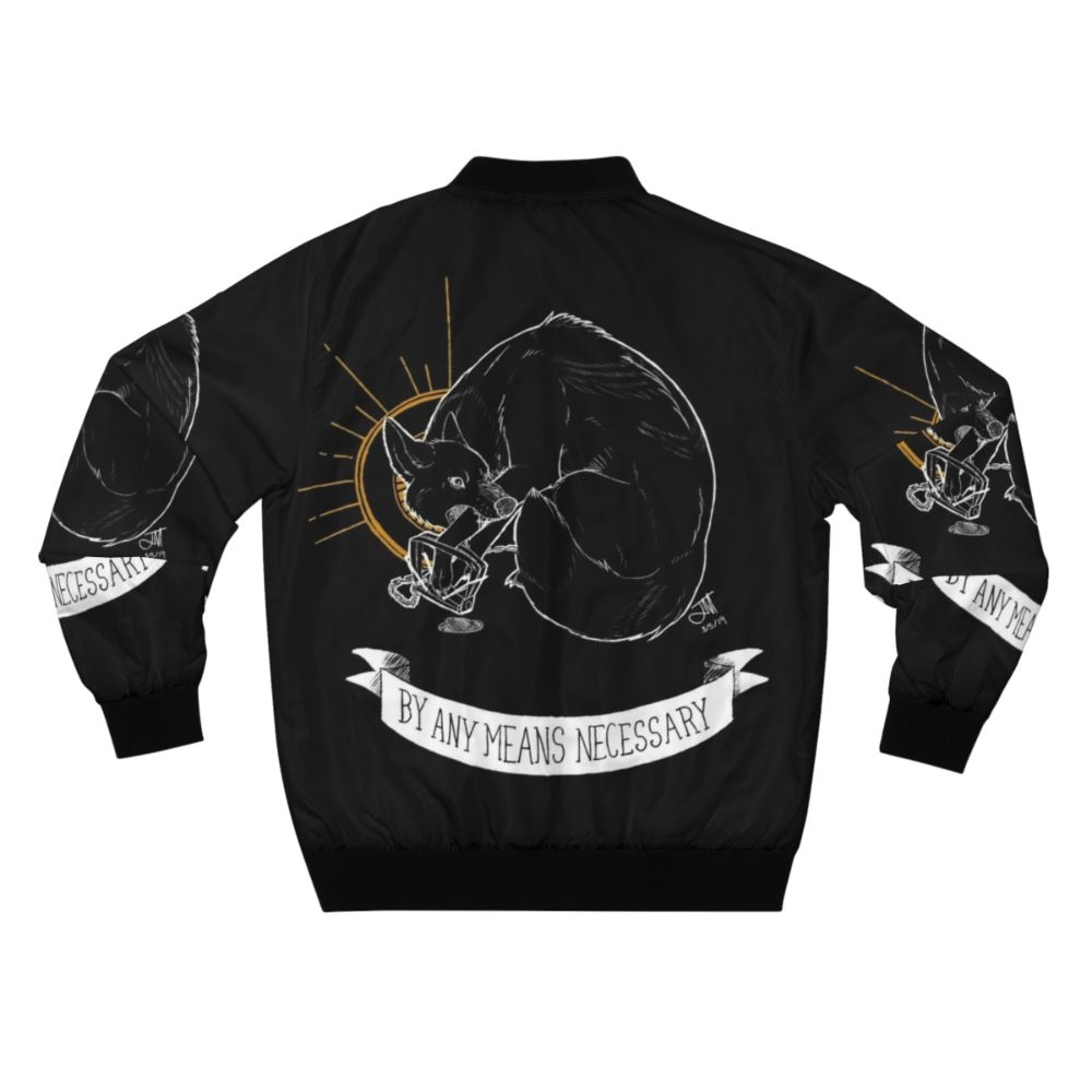 Coyote folk punk survival bomber jacket - Back