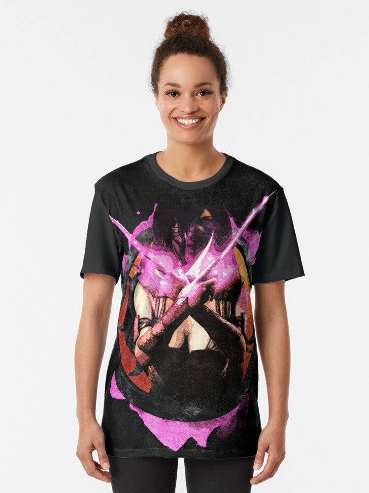 Mileena from Mortal Kombat character portrait graphic t-shirt - Women