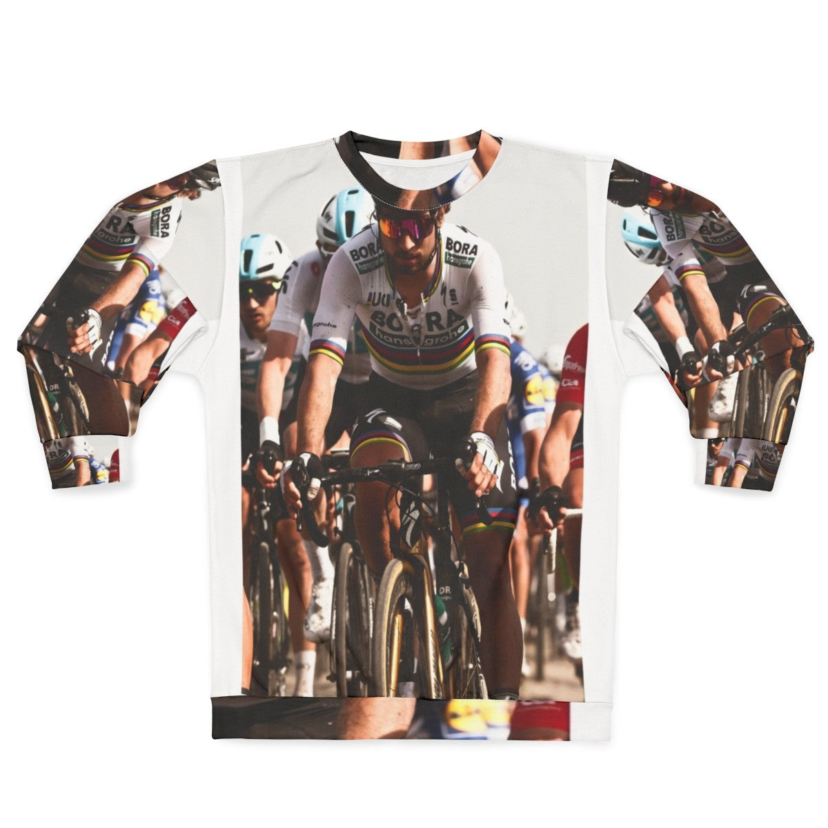 Peter Sagan in Bora team cycling sweatshirt