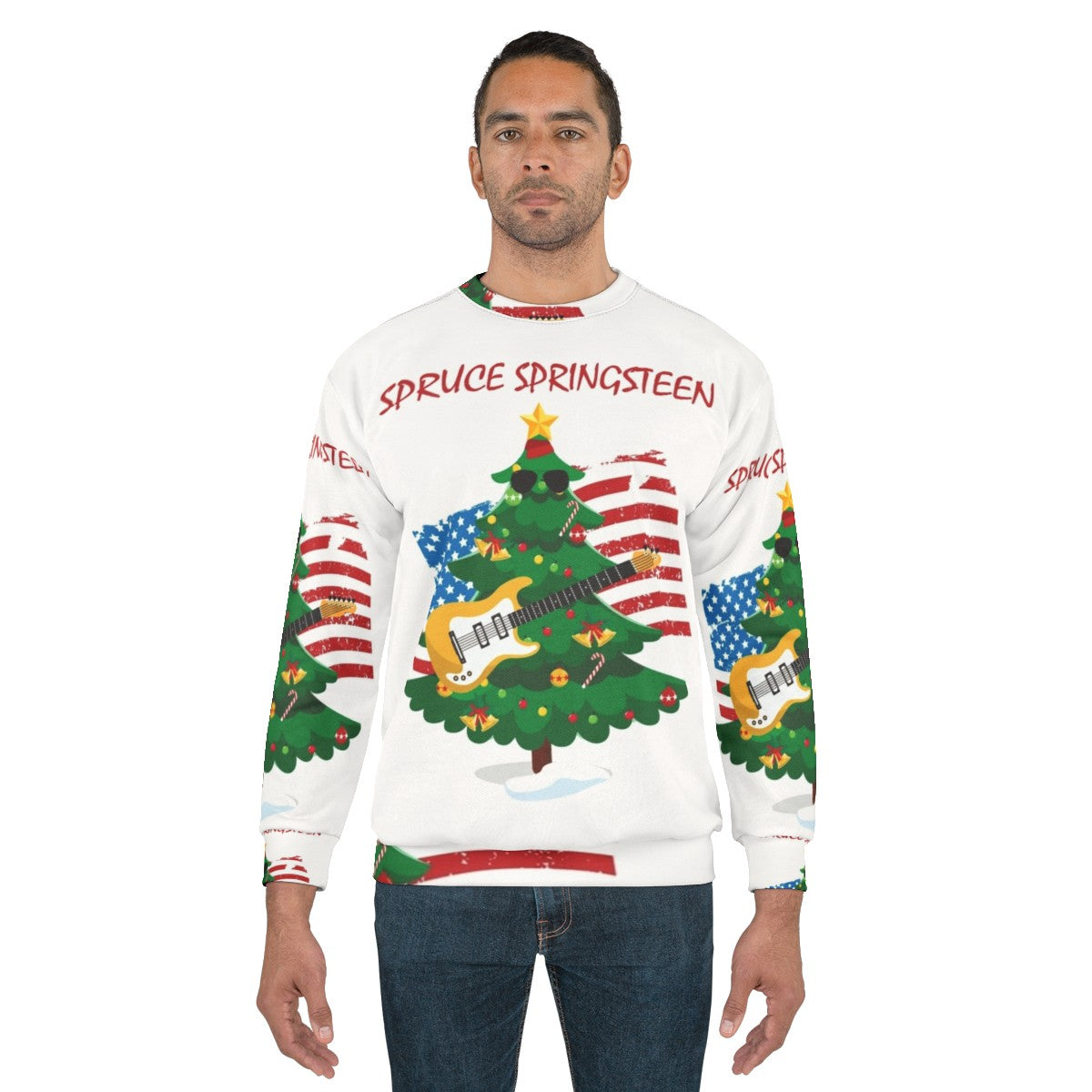 Spruce Springsteen Born to Run Christmas Sweatshirt - men