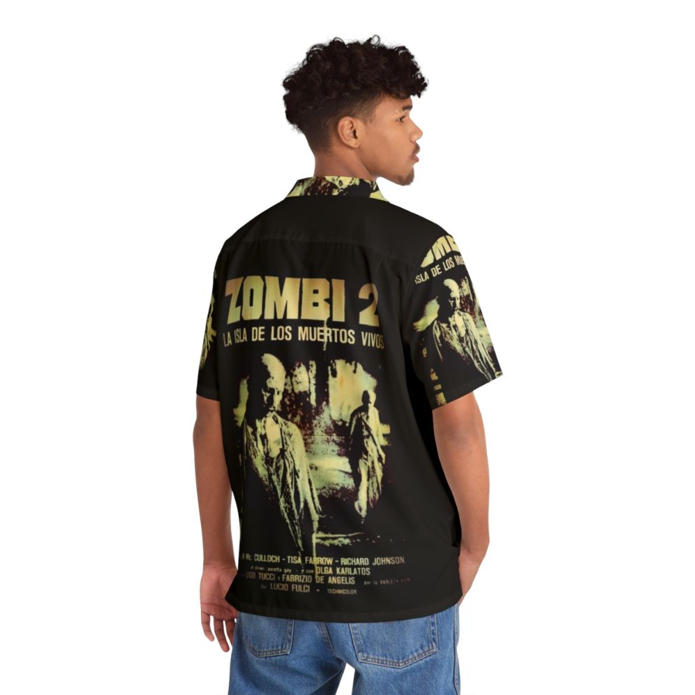 Zombi 2 Hawaiian Shirt with Horror Movie Zombie Gore - People Back