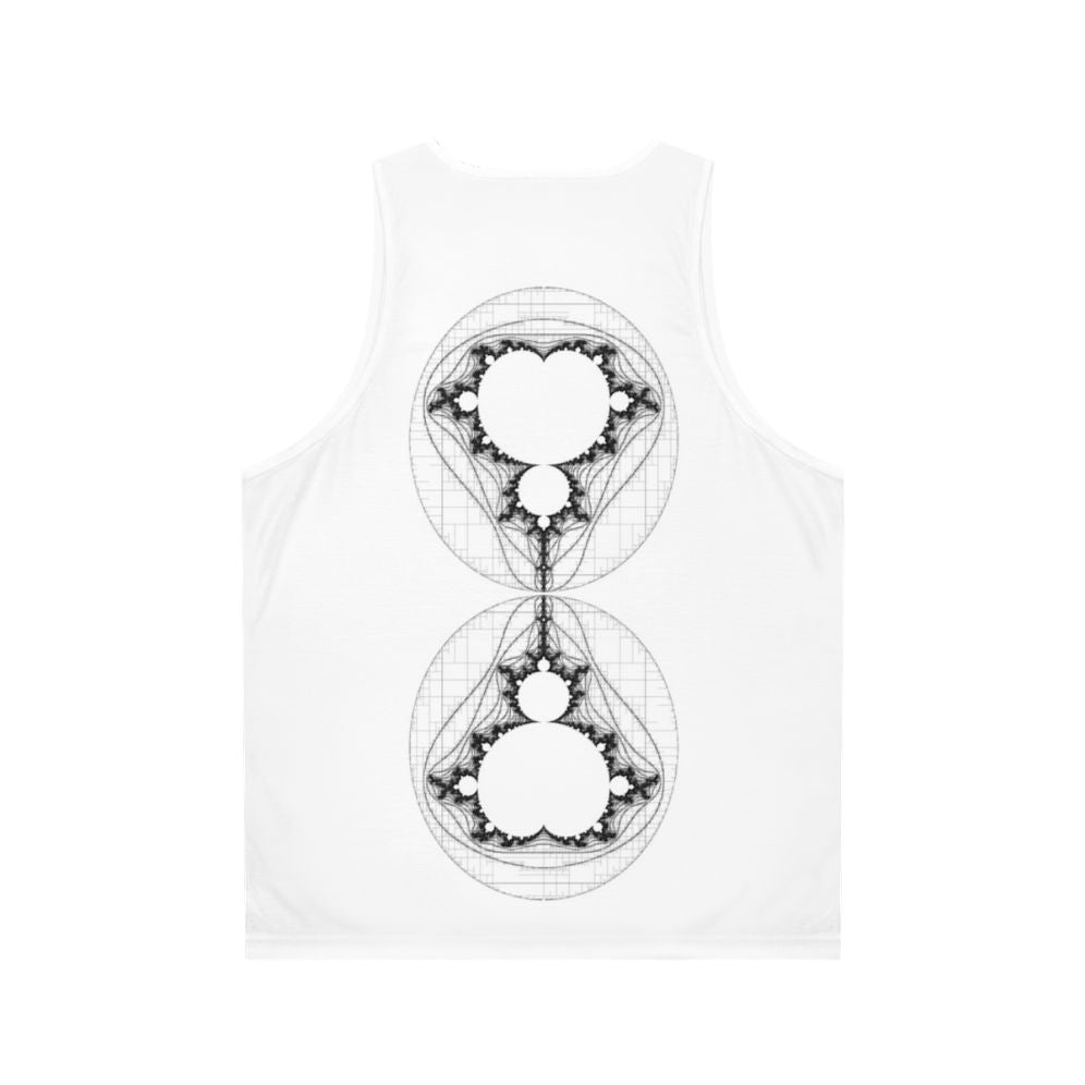 Monochrome Mandelbrot Fractal Unisex Tank Top - Back