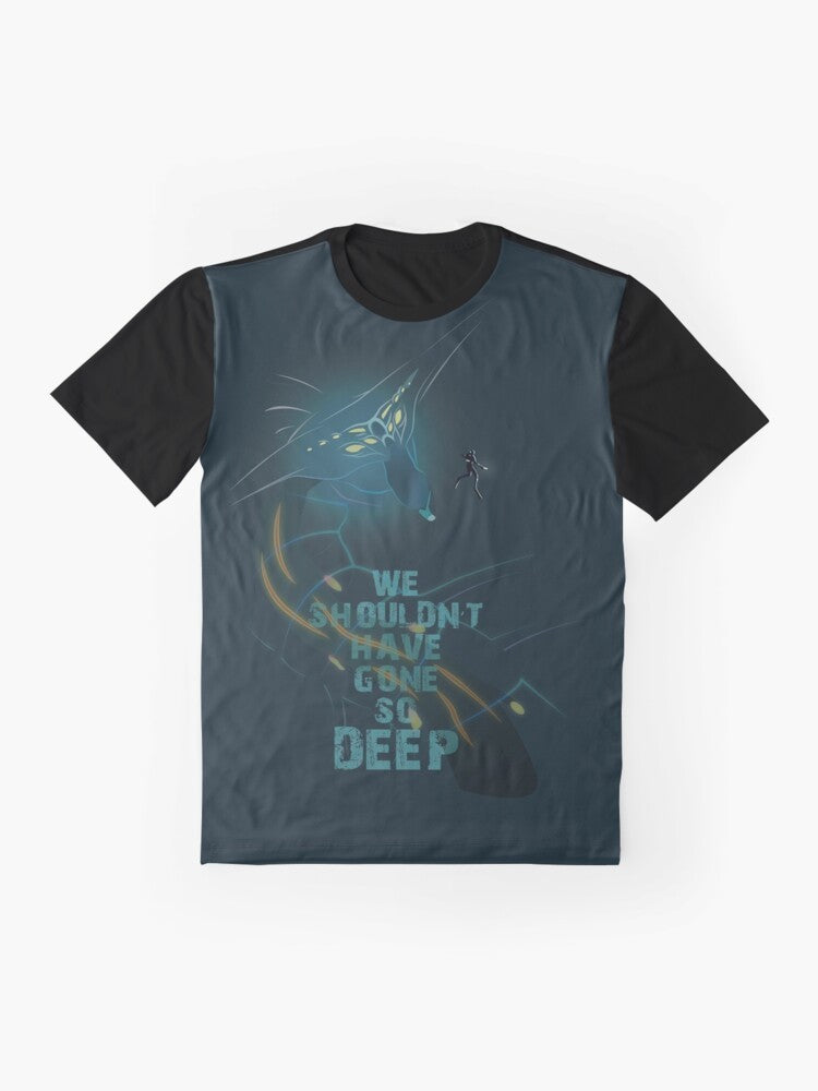 Subnautica Leviathan Horror Graphic T-Shirt - Flat lay