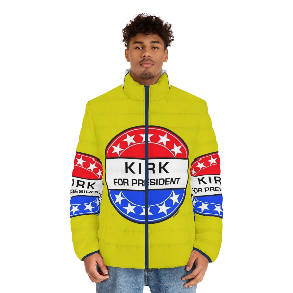 Kirk For President Puffer Jacket - Sci-Fi Inspired Fashion - men front