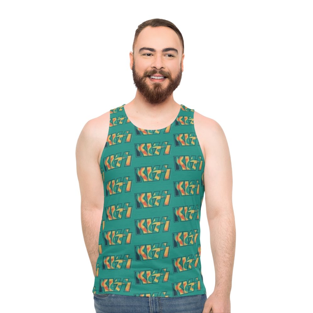 Tropical Tie Dye Kiss The Band Logo Unisex Tank Top - men