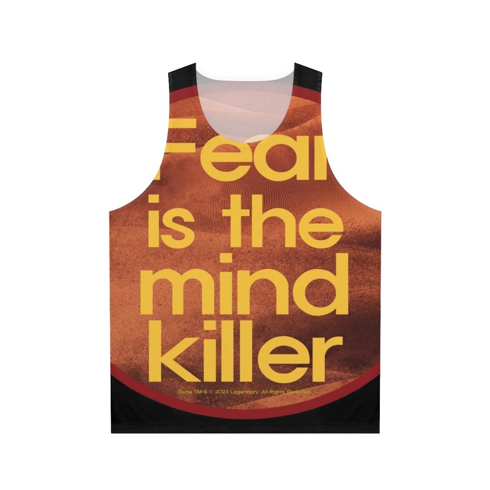 Dune Inspired Unisex Tank Top with "Fear Is The Mind Killer" Design