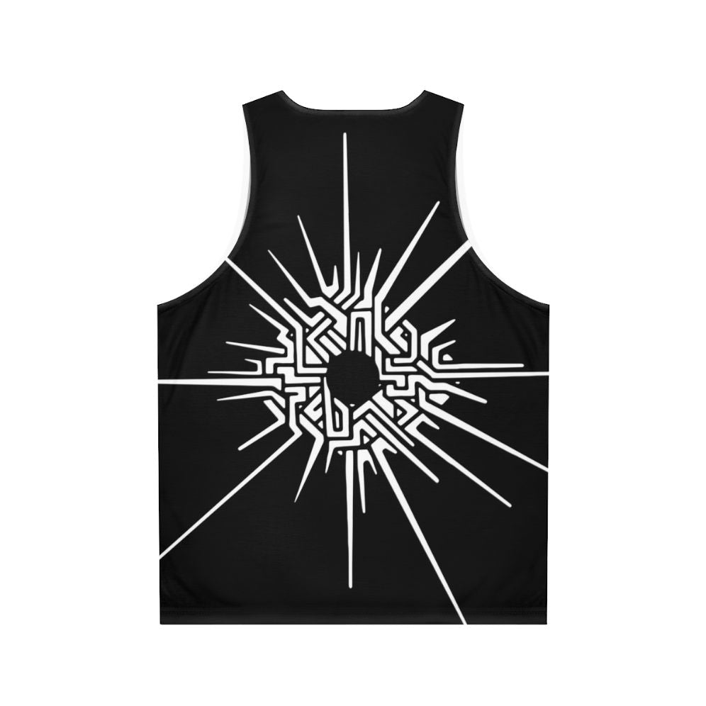 Outer Wilds video game inspired unisex tank top with Eye of the Universe symbol - Back