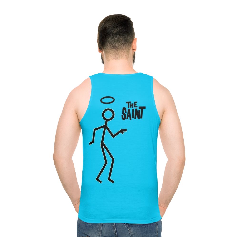 Retro unisex tank top inspired by The Saint TV series - men back