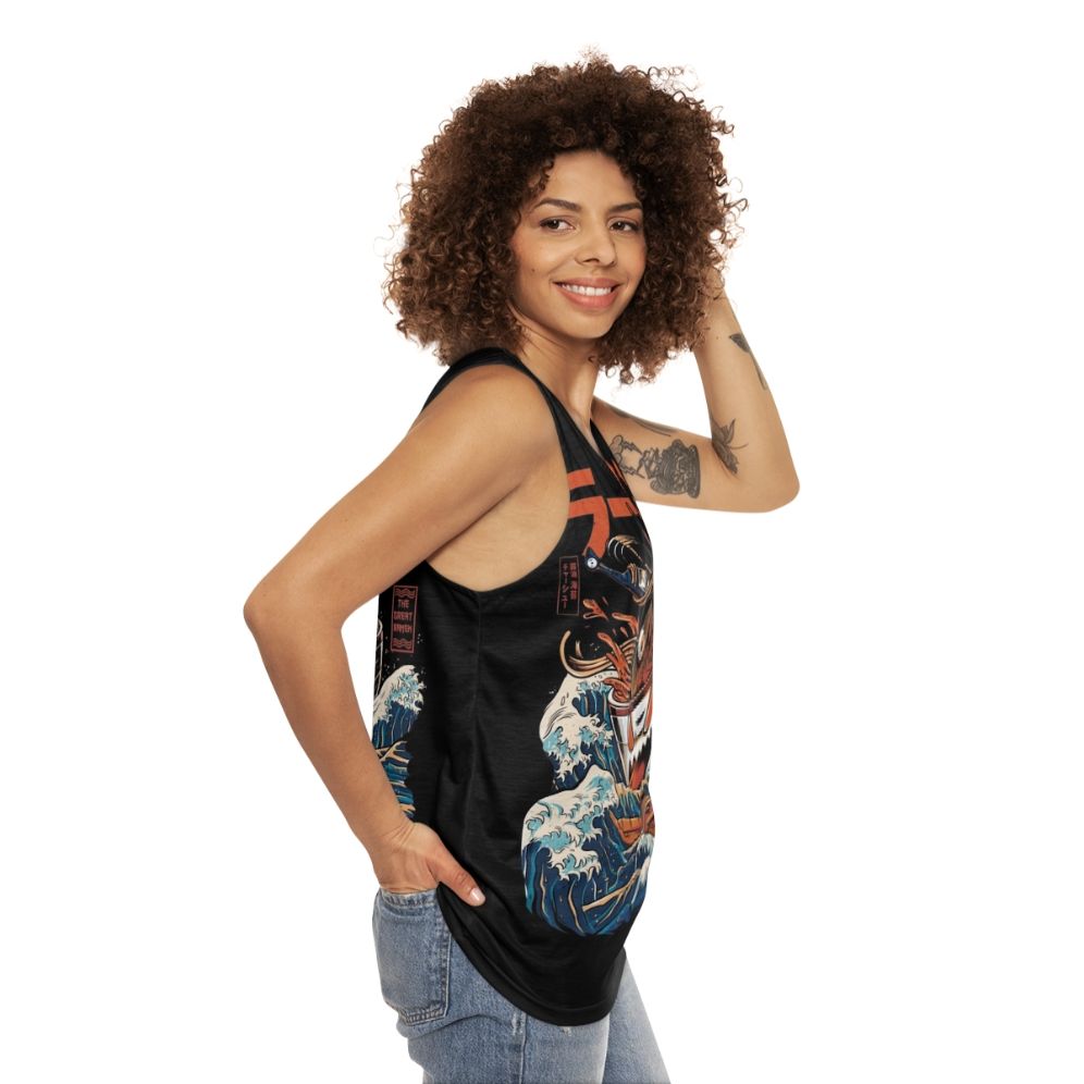 Unisex anime ramen kaiju tank top - women side