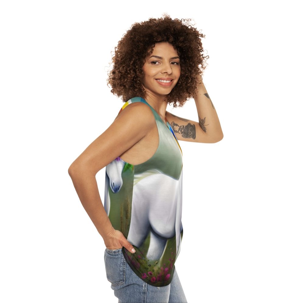 Unisex Legendary Unicorn Fantasy Tank Top - women side