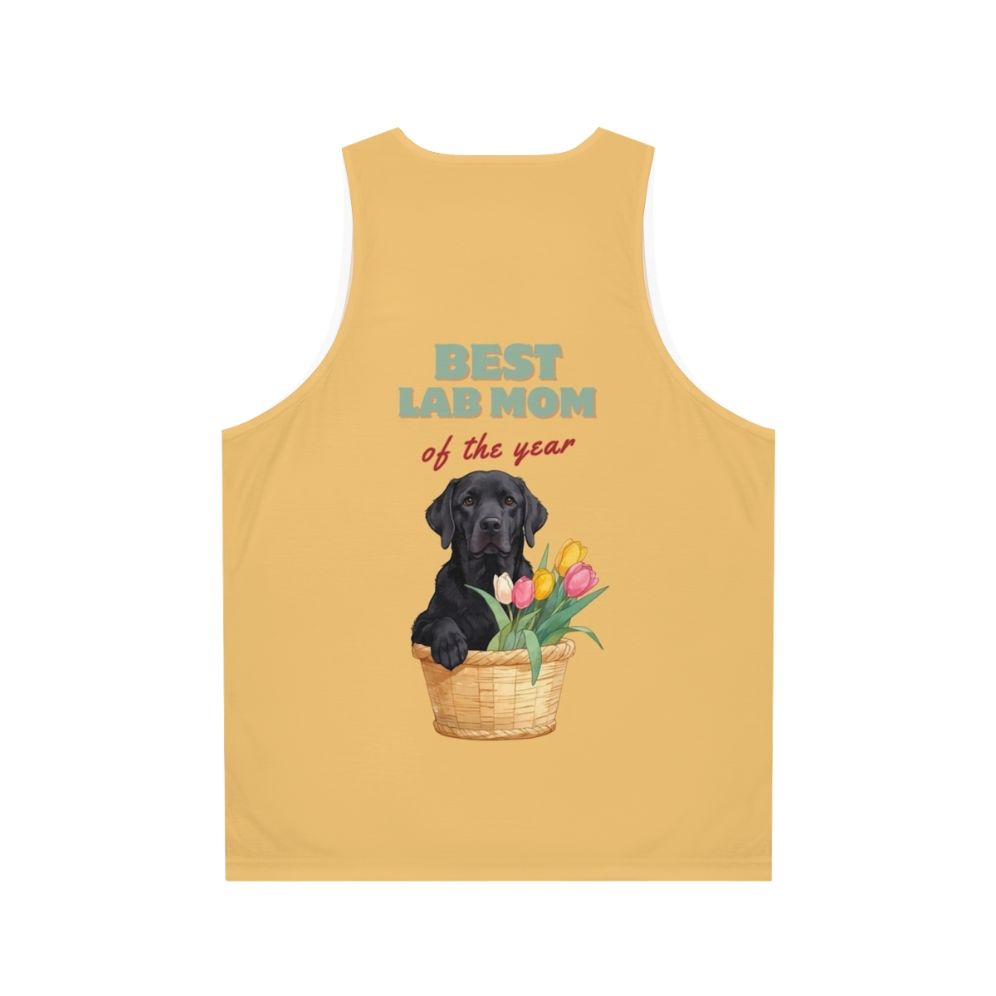 Labrador Retriever Dog Mom Tank Top with Vibrant Tulips Design - Back