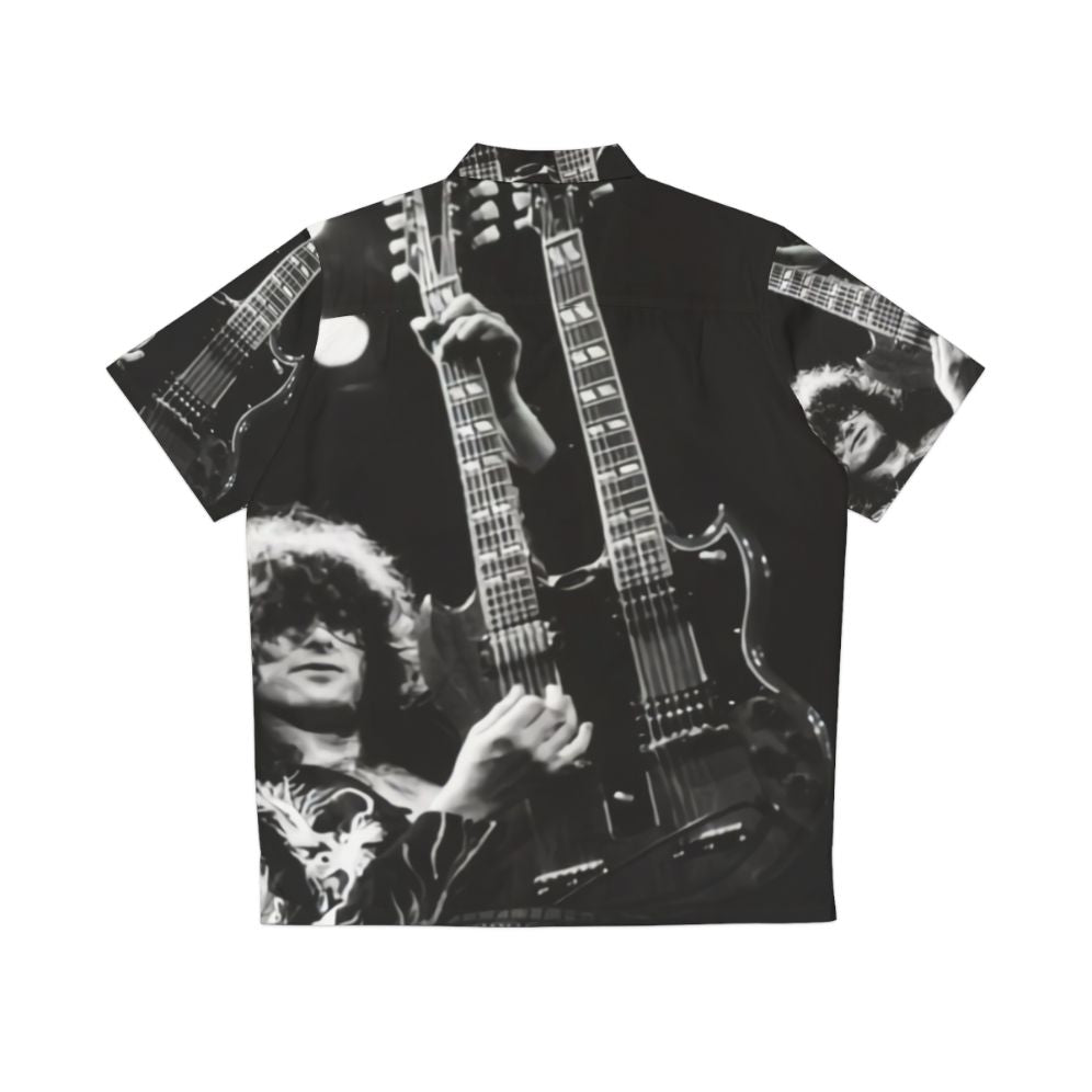 Vintage Hawaiian-style shirt with guitar poster design - Back