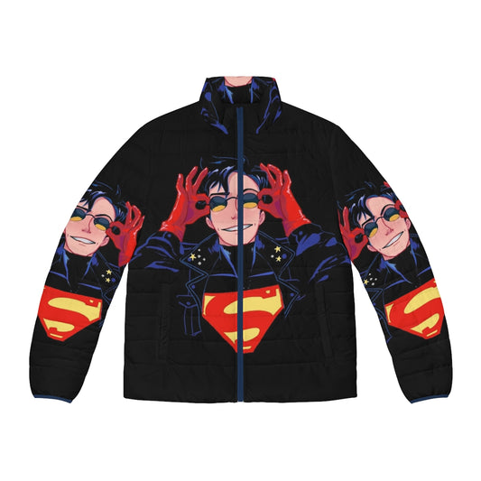 Superboy 90's Hero Puffer Jacket featuring DC Comics Inspired Superhero Design