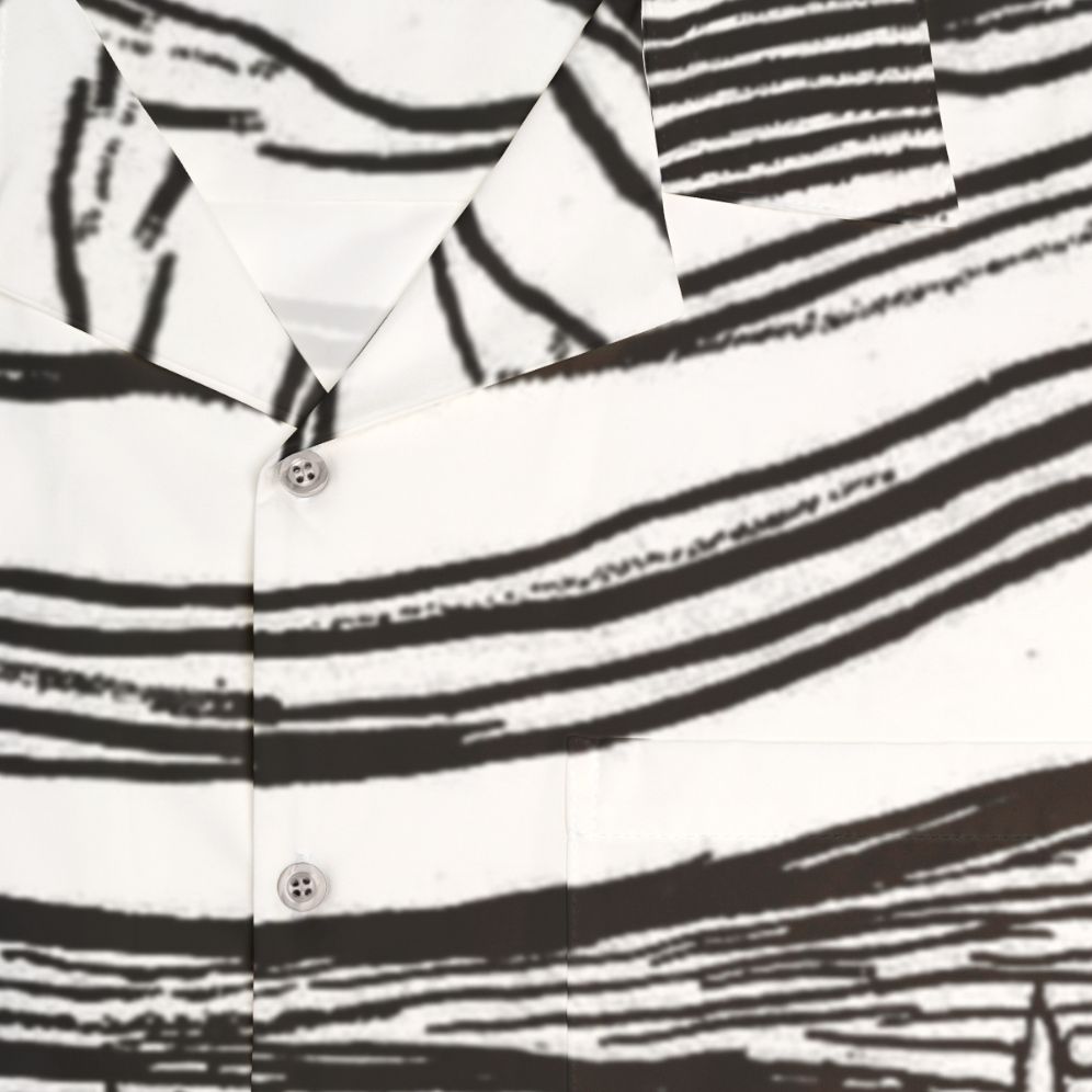 Edvard Munch The Scream Black and White Hawaiian Shirt - Detail