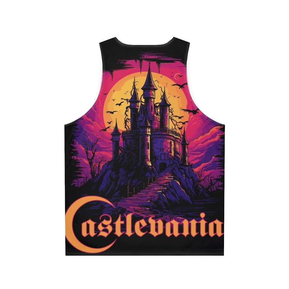 Vaporwave Castlevania Netflix Unisex Tank Top - Back