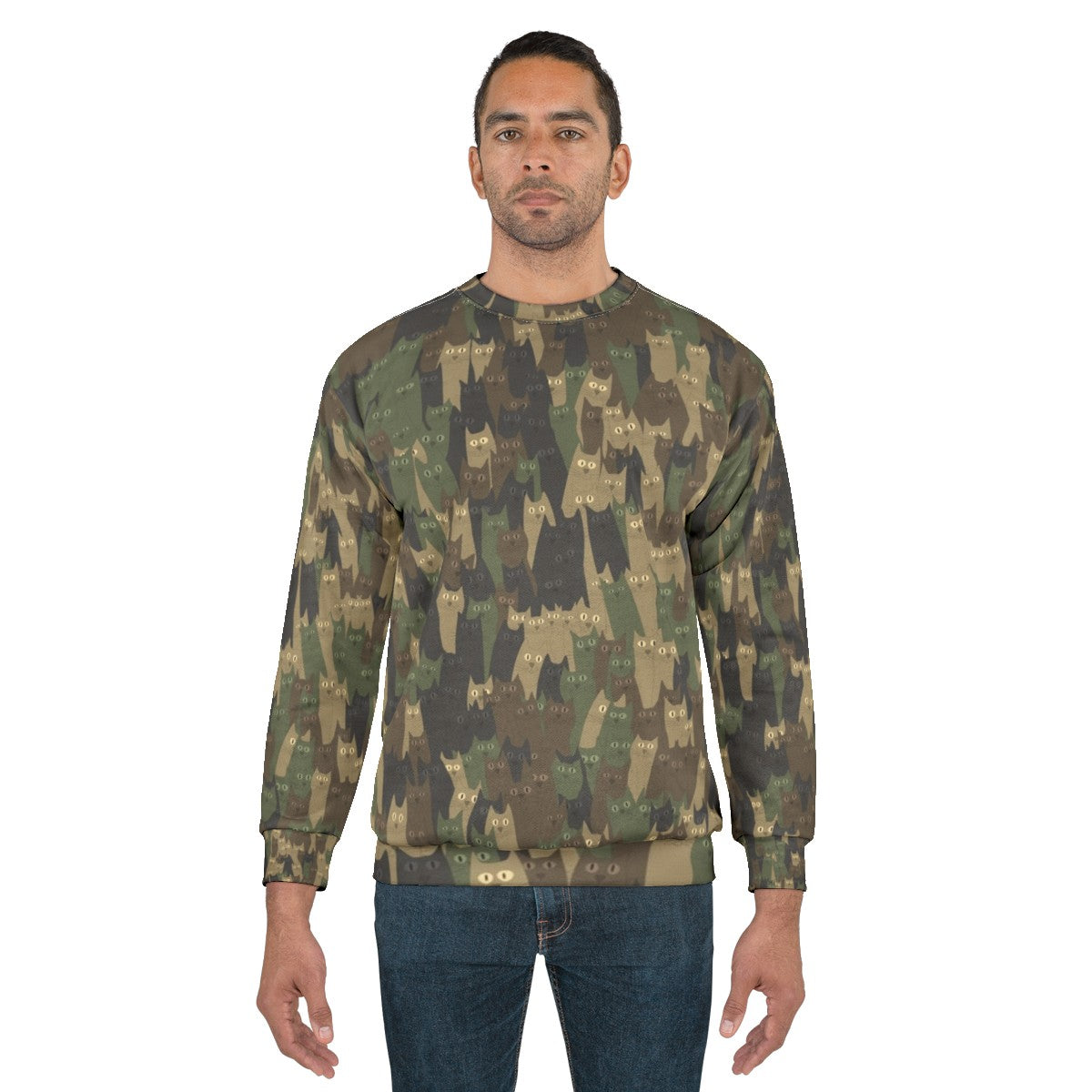 Camouflage cats military style sweatshirt - men