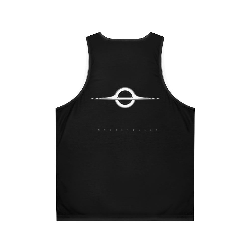 Interstellar wormhole minimalist design on a unisex tank top - Back