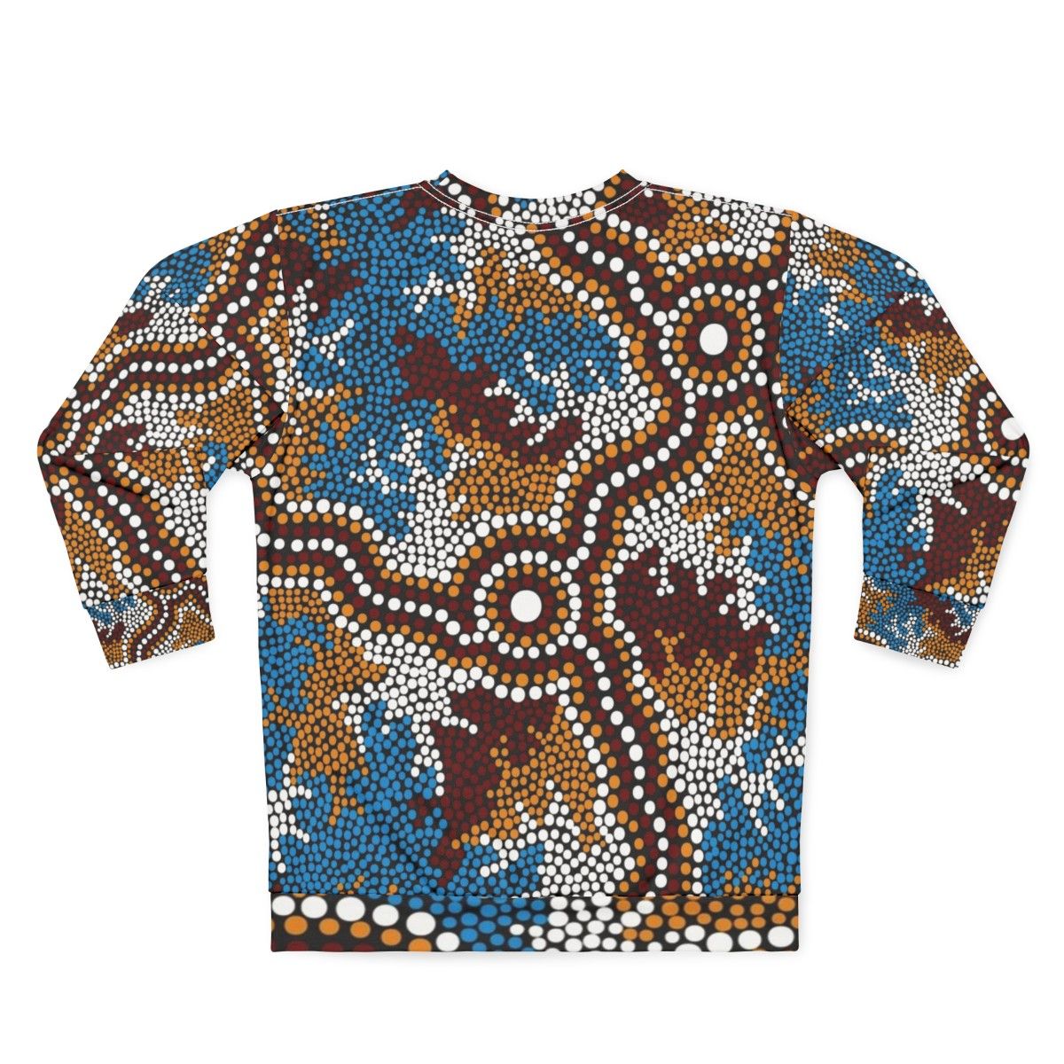 Authentic Aboriginal Art Wetland Dreaming Sweatshirt - Back