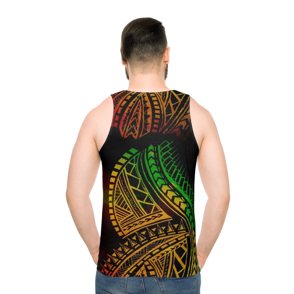 Polynesian Tribal Unisex Tank Top - men back