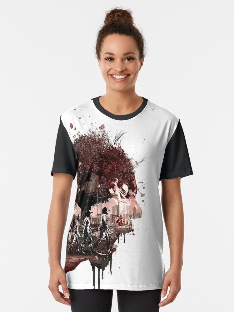 "The Walking Dead Clementine Graphic T-Shirt featuring the character Clementine from the video game series" - Women