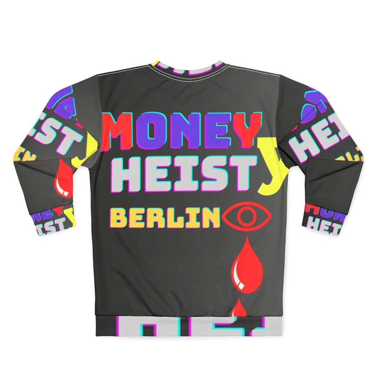 Money Sweatshirt with Risk Of Money Design - Back