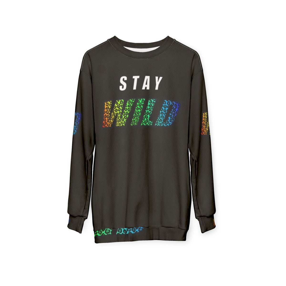 Exclusive Stay Wild Ben Azelart Colorful Leopard Sweatshirt - hanging