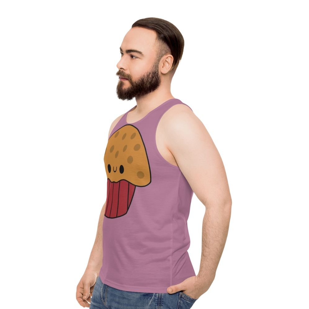 Kawaii muffin unisex tank top - men side