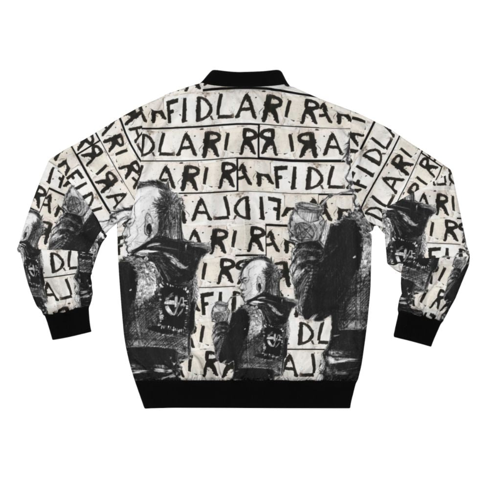 FIDLAR inspired bomber jacket with punk and indie music design - Back