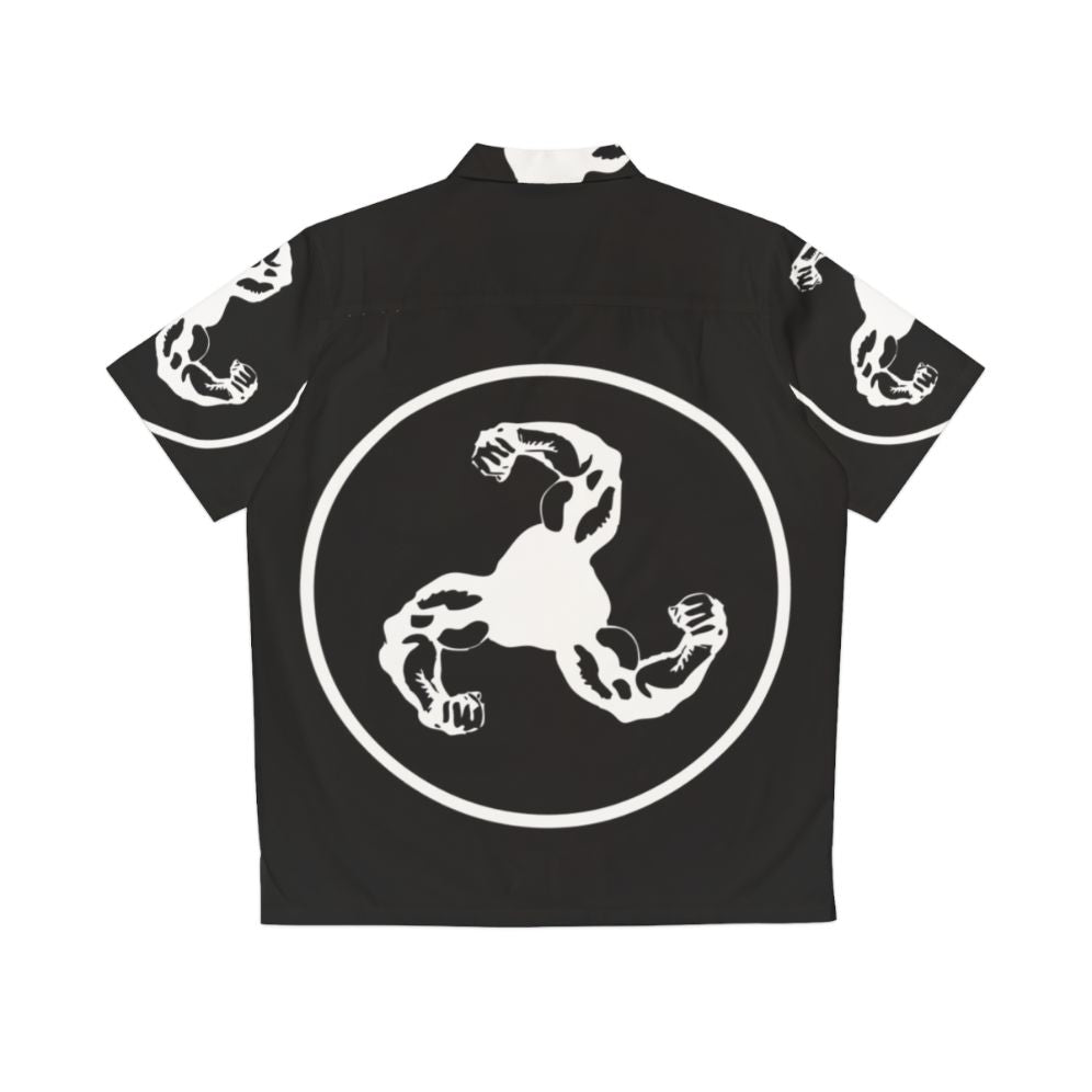 Black and White Bicep Logo Hawaiian Shirt - Back