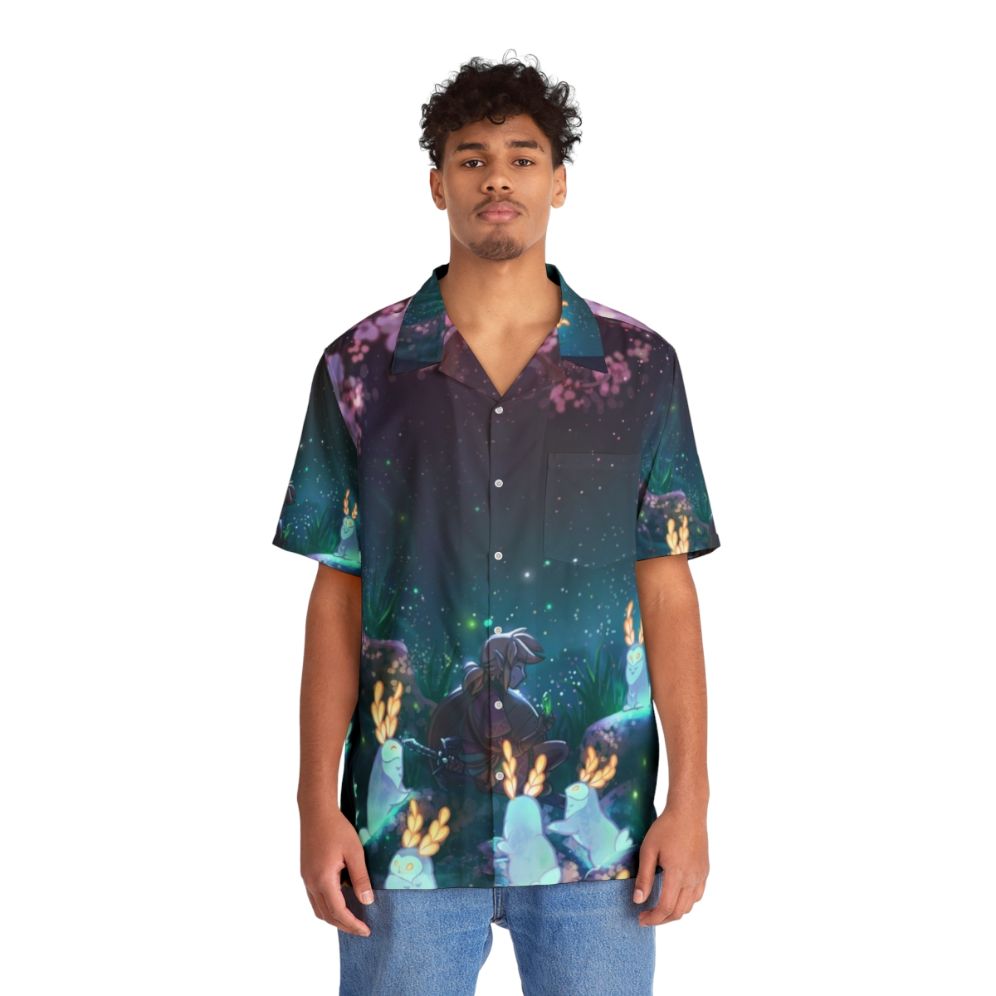 Blupee Sanctuary Hawaiian Shirt with Link and Moon Bunnies - People Front