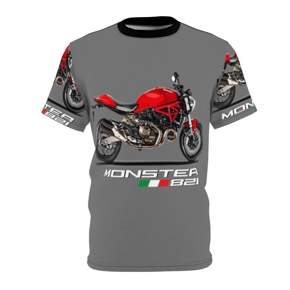 Stylish t-shirt featuring the iconic Monster 821 motorcycle design for sports bike enthusiasts