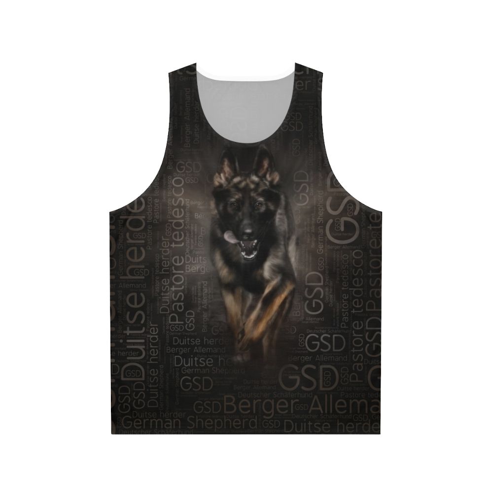 German Shepherd Dog Word Art Tank Top