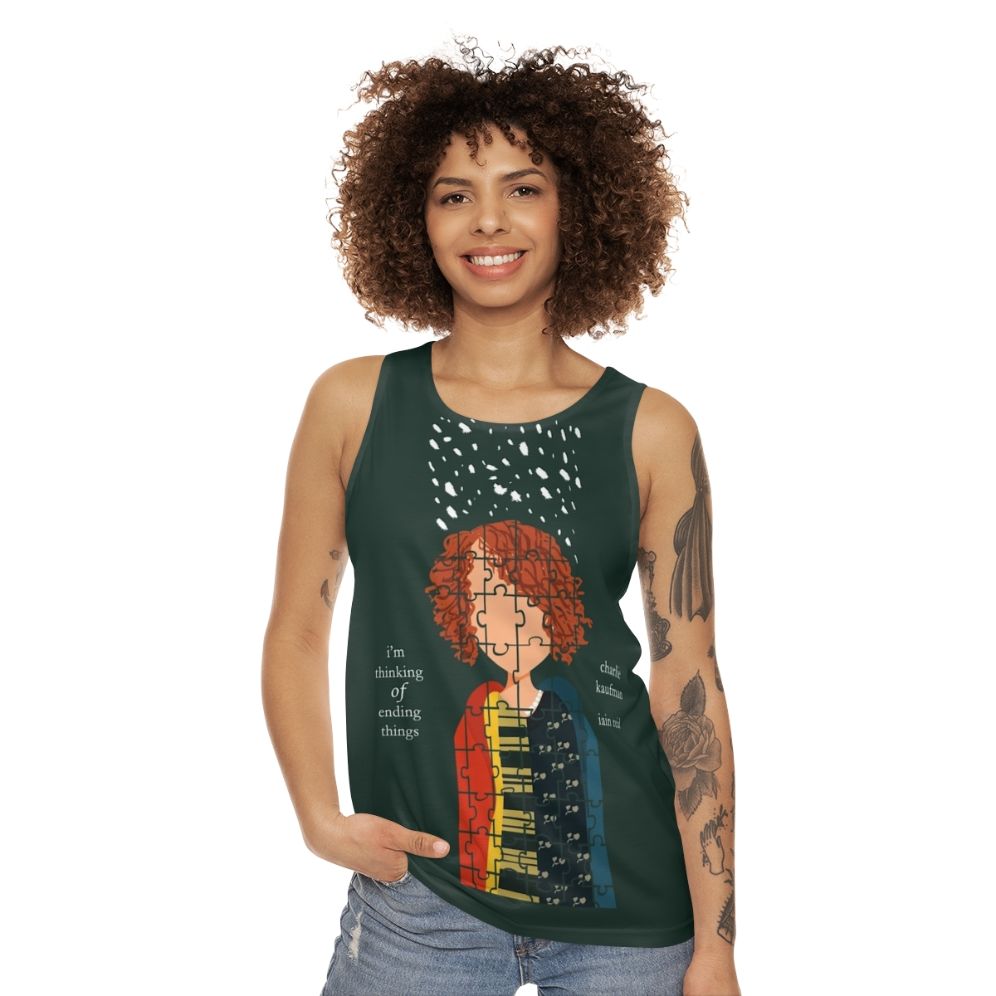 "I M Thinking Of Ending Things Minimal Poster Unisex Tank Top" - women