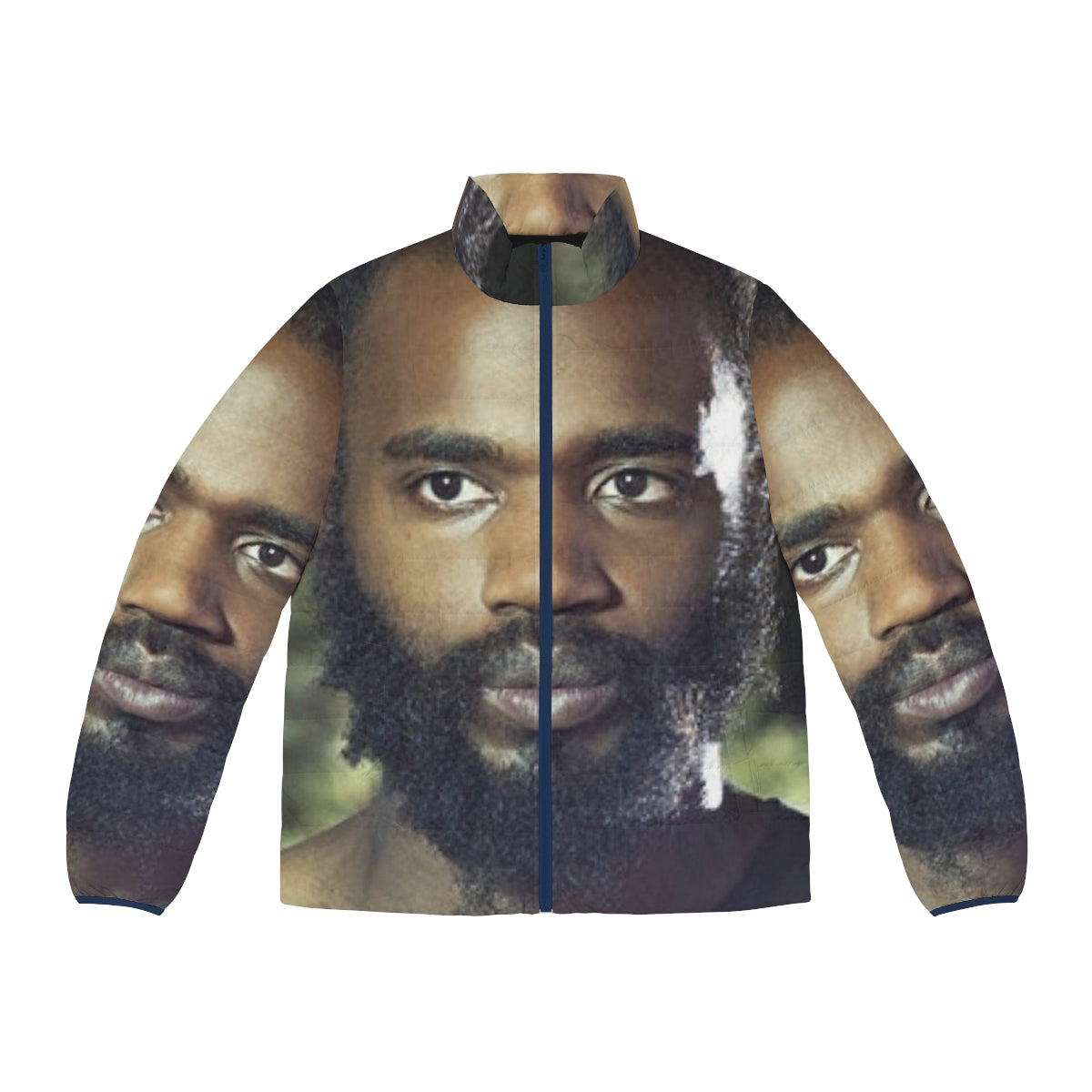 MC Ride Death Grips Puffer Jacket featuring iconic face graphic